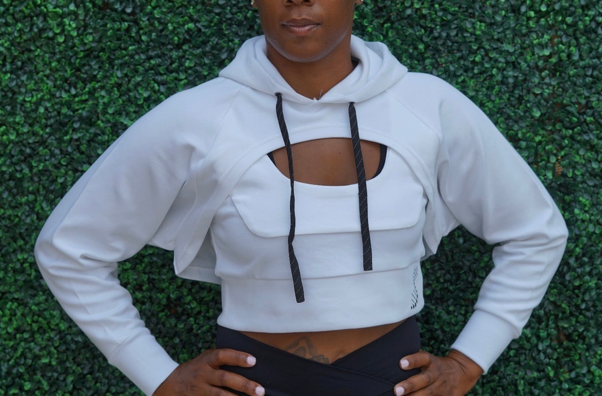 JXH Doubled-layer Cropped Hoodie