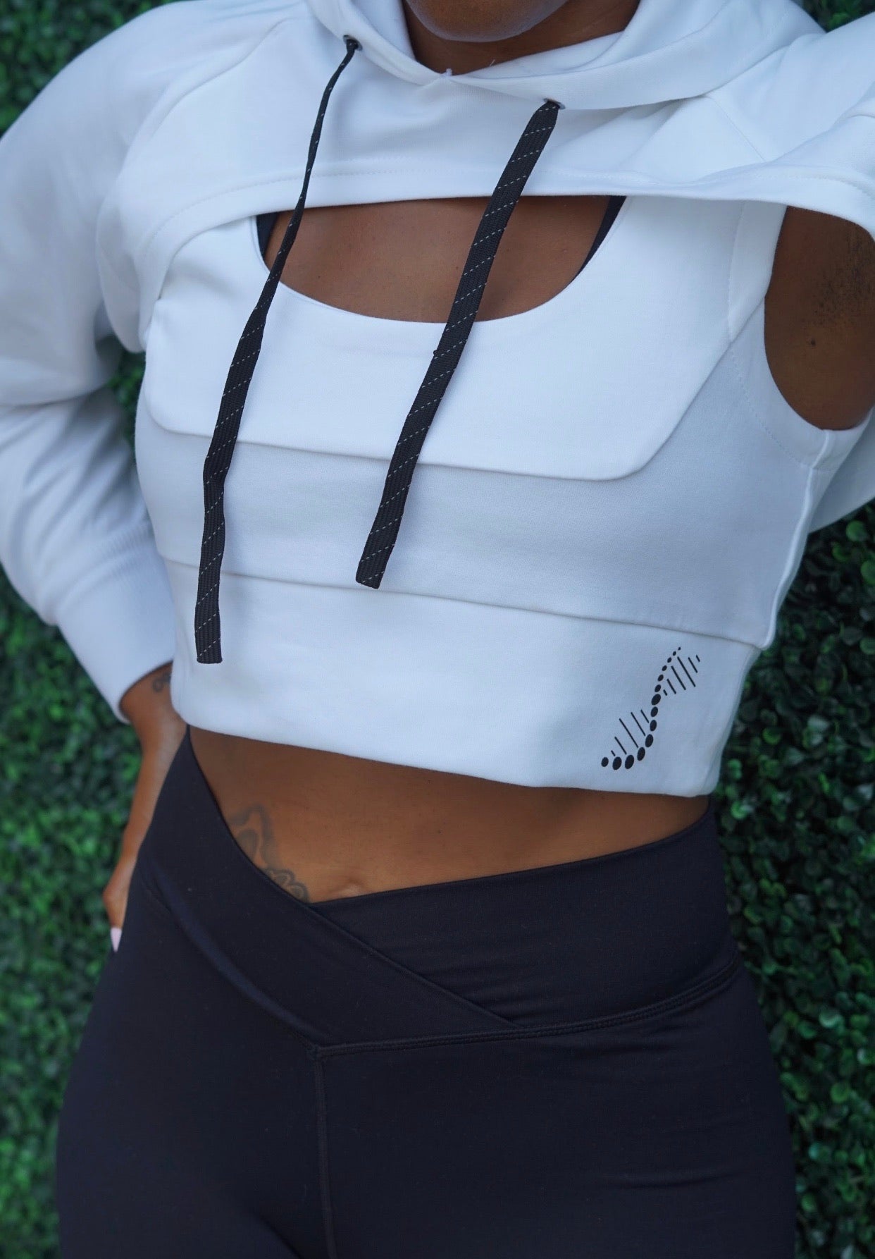 JXH Doubled-layer Cropped Hoodie